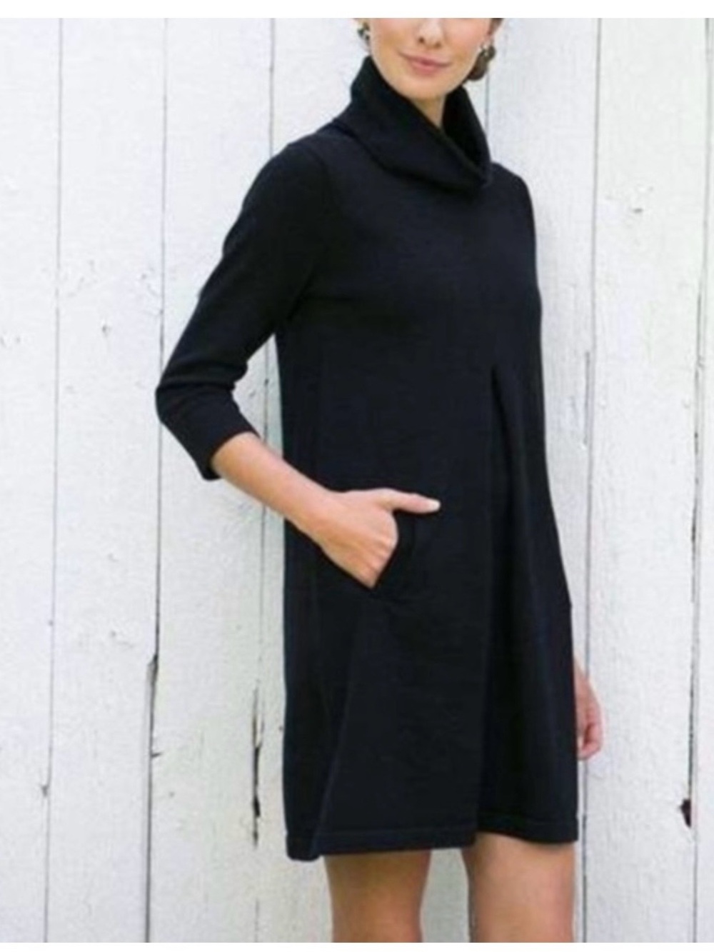 tyler böe Mock Neck Knit Sweater Dress Black Women's Extra Small XS